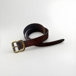 Fossil Women’s Leather Belt Brown Tan Scallop Edge Medium